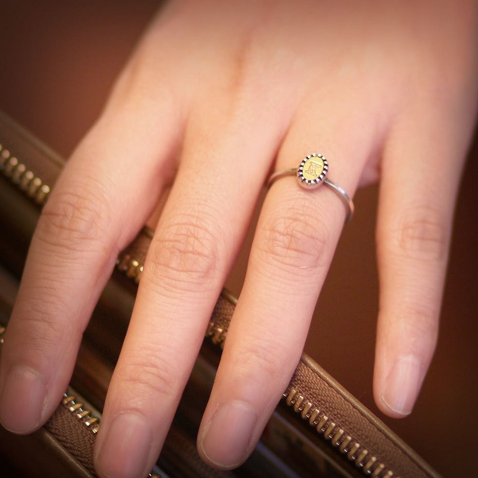 RS-125 Oval shaped thin initial ring, thin silver ring, name ring, word ring, custom ring, personalized ring, letter ring, stack ring, cute ring, stacking ring