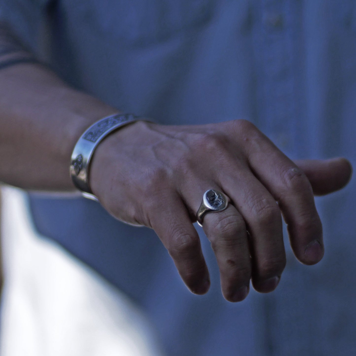 Wachssiegelring, Vintage-Ring, rustikaler Ring, geschnitzter Ring, männlicher Ring, Männerring, Wappenring, Siegelring, Löwenwappen, Charm-Ring, Chevalier