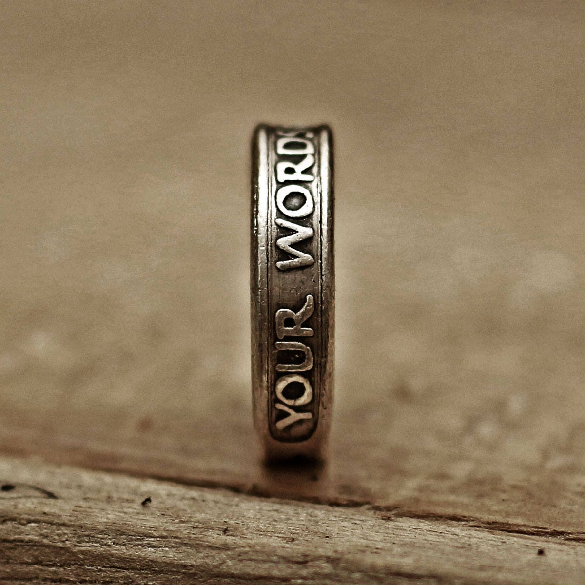 RS-150 Personalized Raised Roman Word Ring, silver ring, vintage ring, menly ring, men ring, rustic ring, vintage ring, medieval ring, roman ring, word ring, raised words, quote ring