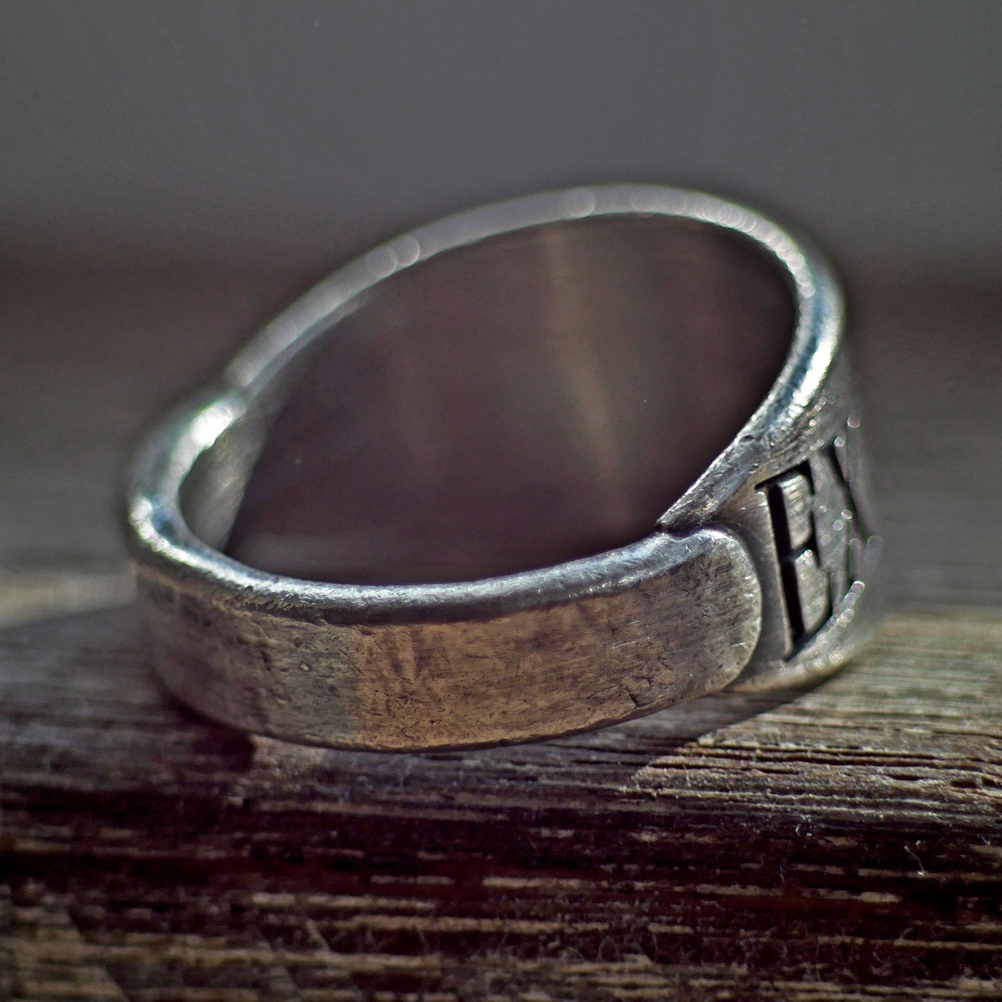 RS-184  Personalized graphic silver ring, word ring, message ring, promise ring, quote ring, engraved ring, custom ring