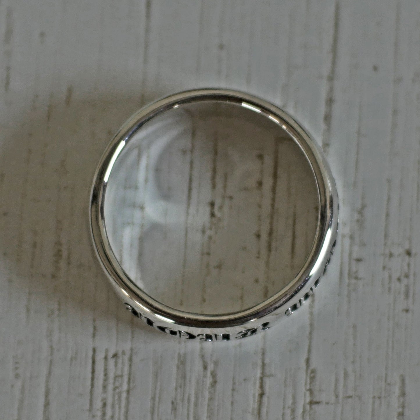 Silberring, schlichter Ring, Herrenring, Wortring, Zitatring, alter englischer Ring, Ehering