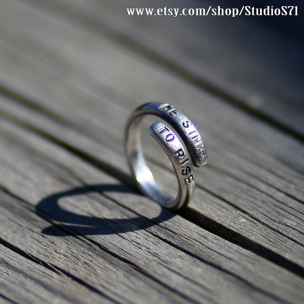 RS-117 Hand stamped personalized silver ring, love ring, name ring, message ring, promise ring, vintage ring, quote ring