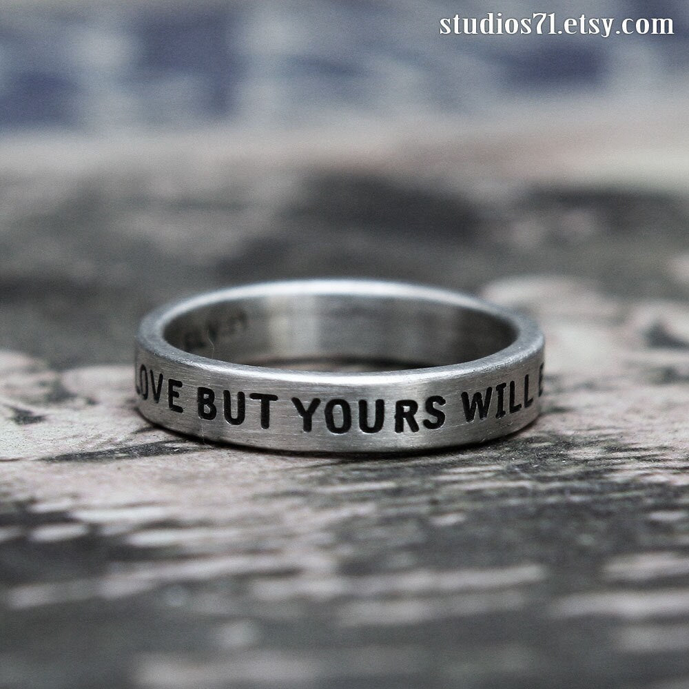 RS-074 Best Simple personalized silver word ring, love ring, name ring, message ring, promise ring, quote ring, engraved ring, custom ring