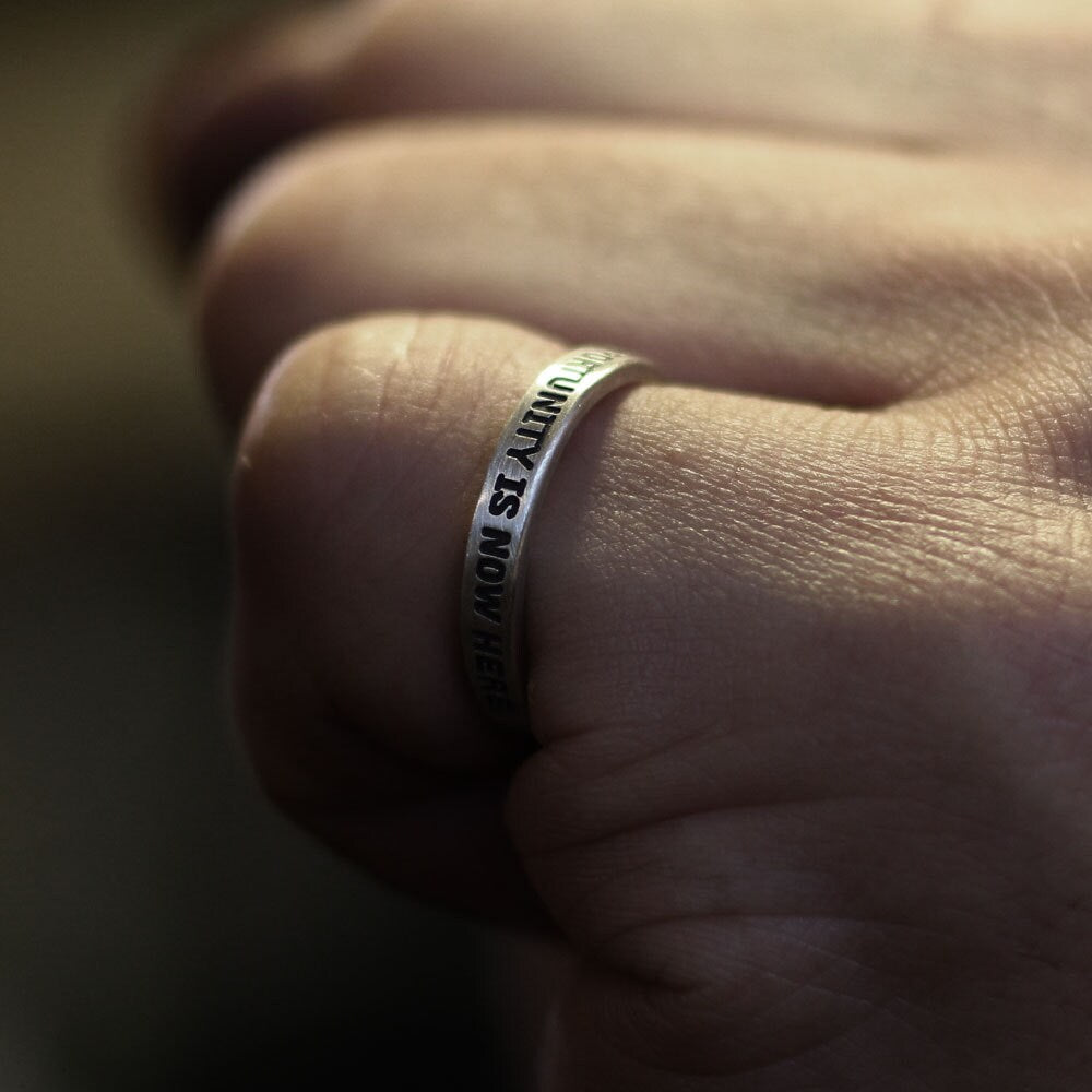 RS-074 Best Simple personalized silver word ring, love ring, name ring, message ring, promise ring, quote ring, engraved ring, custom ring